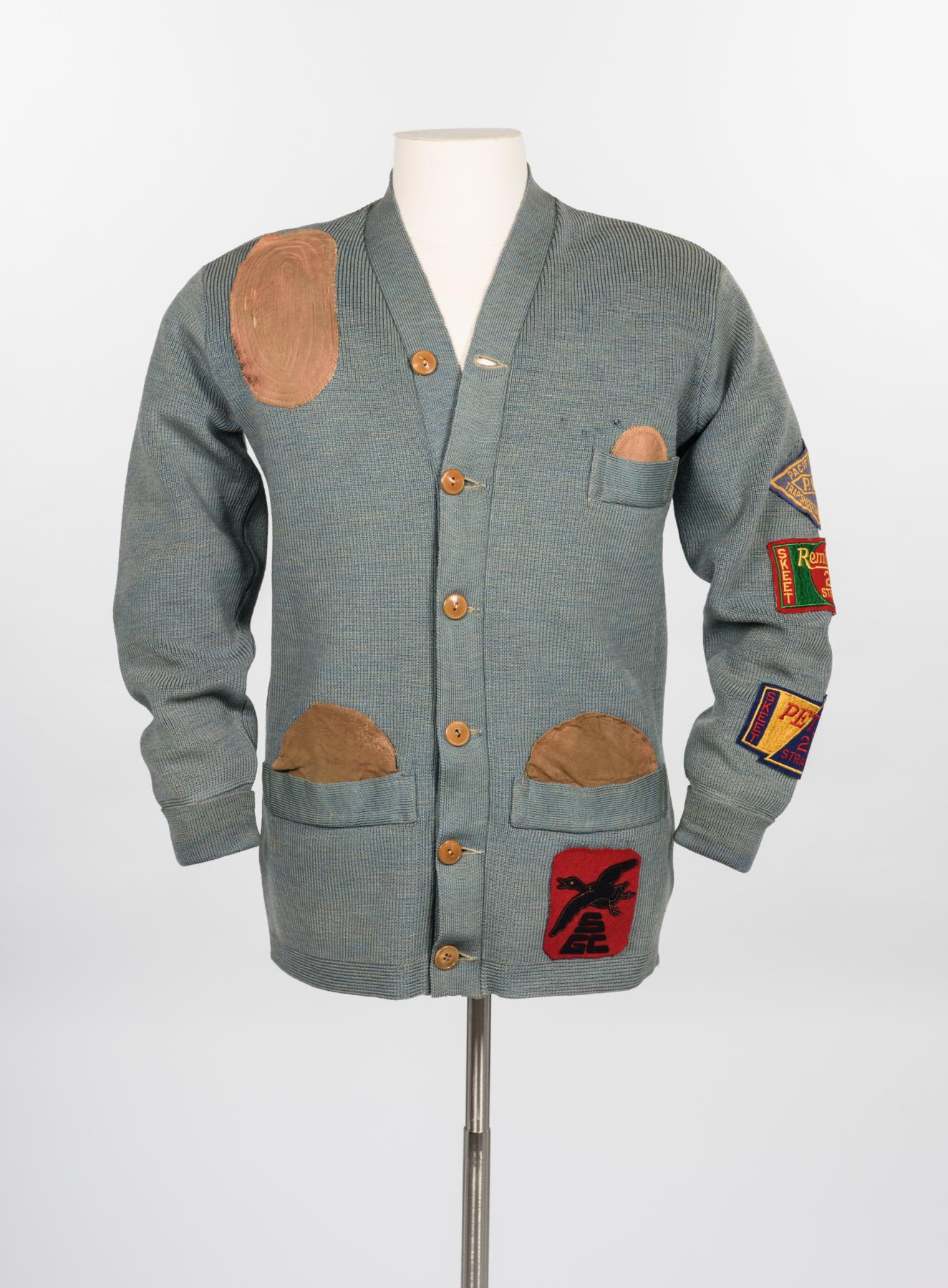 Image of Blue skeet shooting sweater, ca. 1940s